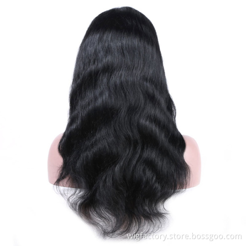 Wholesale natural 100% raw cuticle aligned human hair body wave virgin lace front wig with baby hair